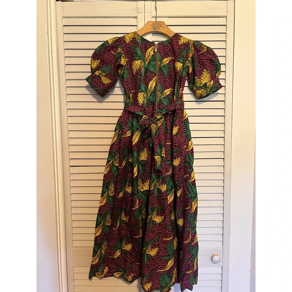 NIGERIAN AFRICAN Kids Girls Dress Size 8 Handmade Maxi Short Sleeve Aline Pink